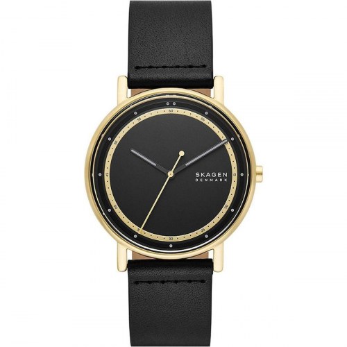 Skagen Signatur herreur Ø 40 mm med læderrem