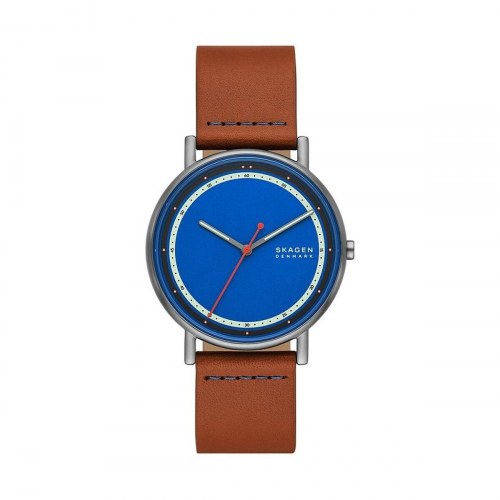 Skagen Signatur herreur Ø 40 mm med læderrem