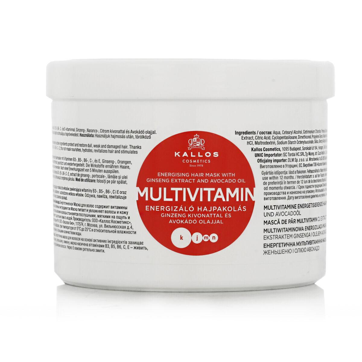 Hårmaske Kallos Cosmetics Multivitamin Forfriskende 500