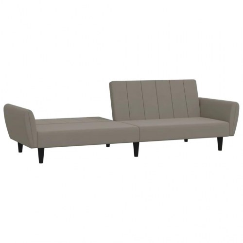 2-personers sovesofa i fløjl - lysegrå