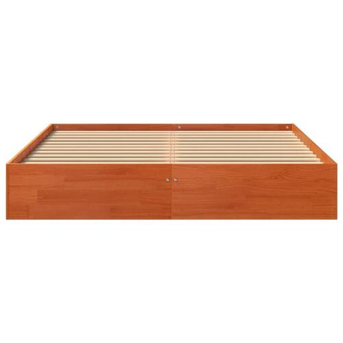 Sengeramme 120x200 cm massivt fyrretræ gyldenbrun