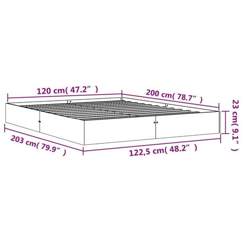 Sengeramme 120x200 cm massivt fyrretræ gyldenbrun