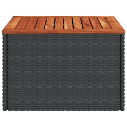 Havebord 55x55x37 cm polyrattan og akacietræ sort
