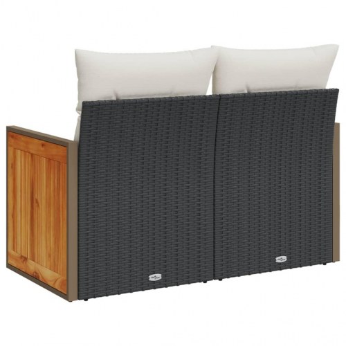 2-personers havesofa med hynder - sort/creme