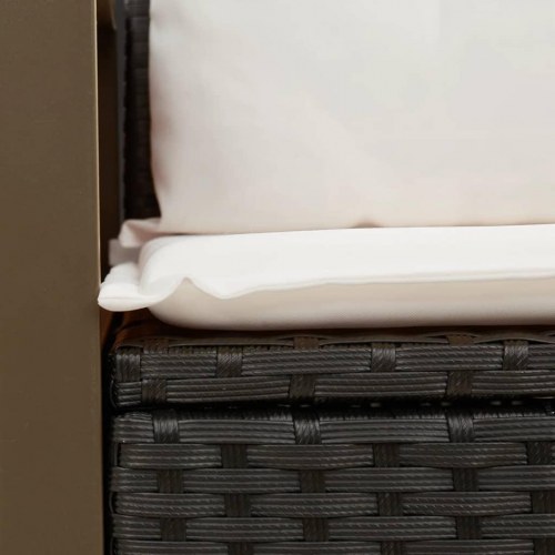 2-personers havesofa med hynder - sort/creme