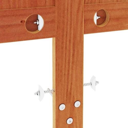 Sengegavl 150 cm massivt fyrretræ gyldenbrun