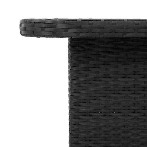 Havebord 110x110x71 cm polyrattan og akacietræ sort