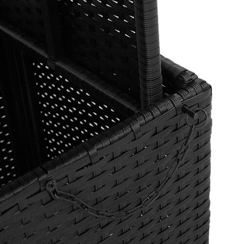 Havebord 110x110x71 cm polyrattan og akacietræ sort