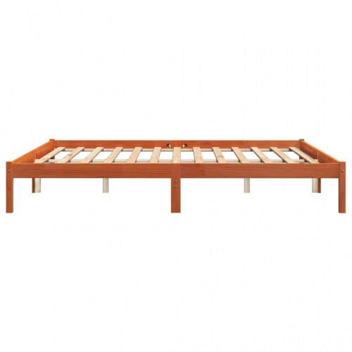 Sengeramme i massivt fyrretræ 200x200 cm - gyldenbrun