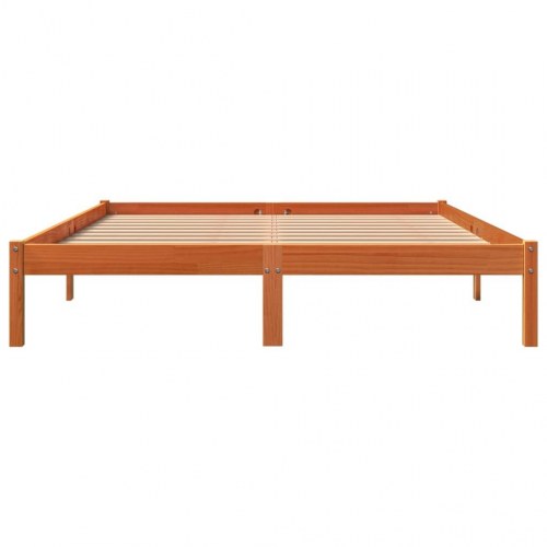 Sengeramme i massivt fyrretræ 150x200 cm - gyldenbrun