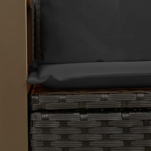 2-personers havesofa med hynder i polyrattan - sort