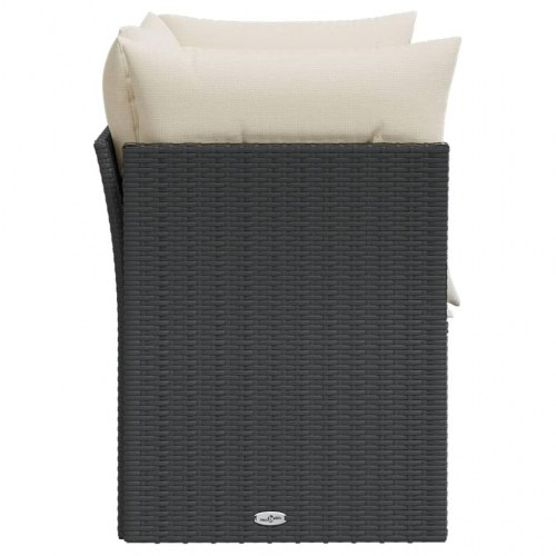 2-personers havesofa i polyrattan med hynder - sort/creme