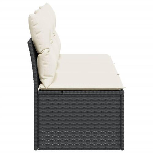 3-personers havesofa med hynder polyrattan sort