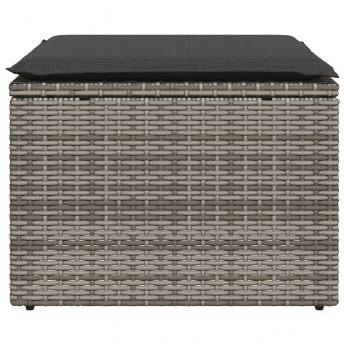 Haveskammel med hynde og opbevaring 55 x 55 x 37 cm - grå