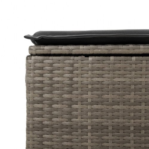 Haveskammel med hynde og opbevaring 55 x 55 x 37 cm - grå