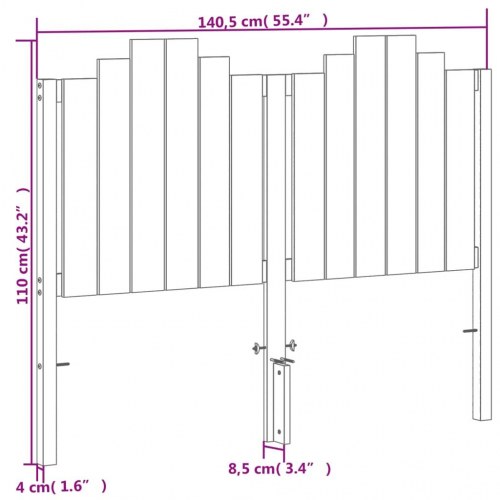 Sengegavl 135 cm i massivt fyrretræ - gyldenbrun