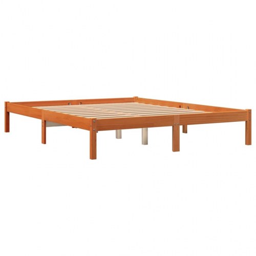 Sengeramme 160x200 cm i massivt fyrretræ - gyldenbrun