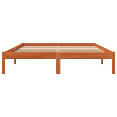 Sengeramme 160x200 cm i massivt fyrretræ - gyldenbrun