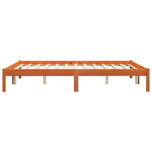 Sengeramme 160x200 cm i massivt fyrretræ - gyldenbrun