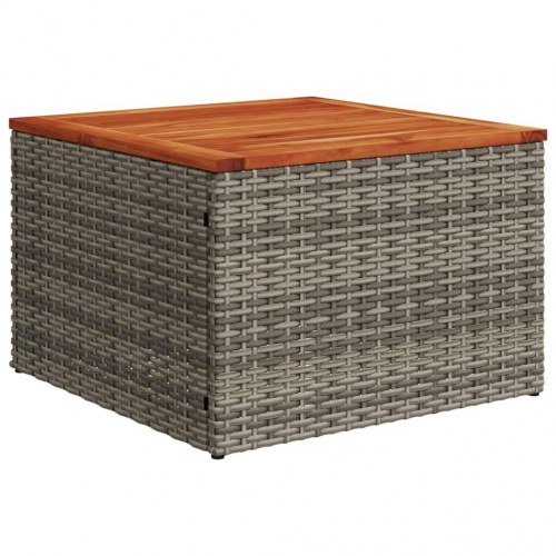 Havebord 55 × 55 × 37 cm i polyrattan og akacietræ - grå/brun