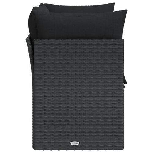 2-personers havesofa med hynder polyrattan sort