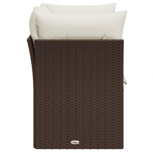 2-personers havesofa i polyrattan med hynder - brun/creme