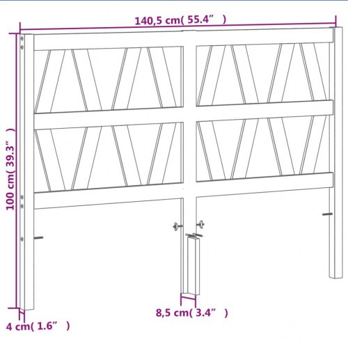 Sengegavl 135 cm i massivt fyrretræ - gyldenbrun