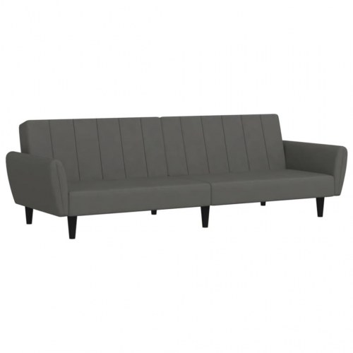 2-personers sovesofa i fløjl - mørkegrå