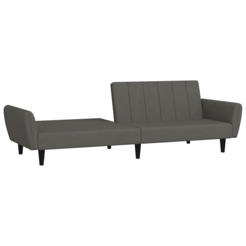 2-personers sovesofa i fløjl - mørkegrå