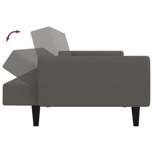 2-personers sovesofa i fløjl - mørkegrå