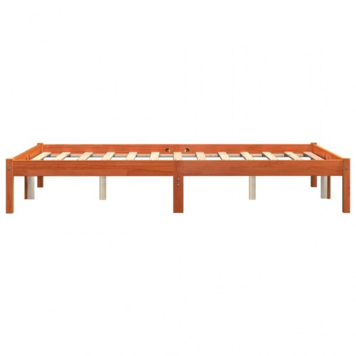 Sengeramme 140x190 cm i massivt fyrretræ - gyldenbrun