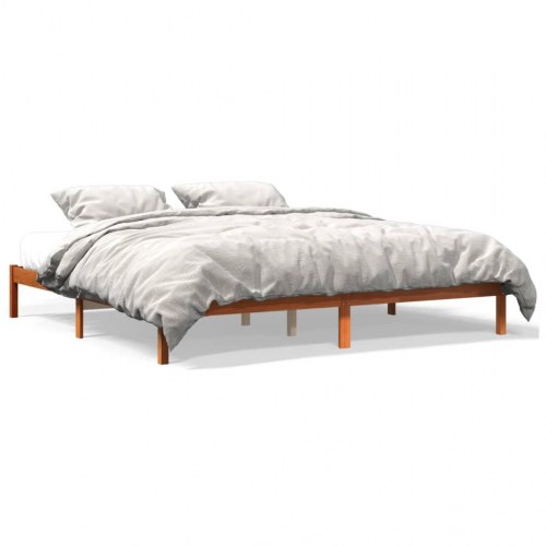 Sengeramme uden madras 180x200 cm massivt fyrretræ gyldenbrun