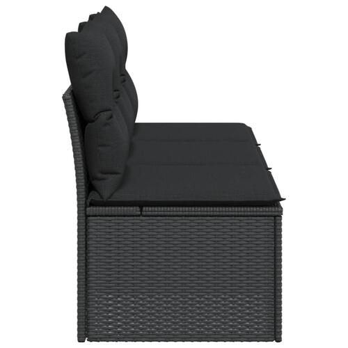 3-personers havesofa med hynder polyrattan sort