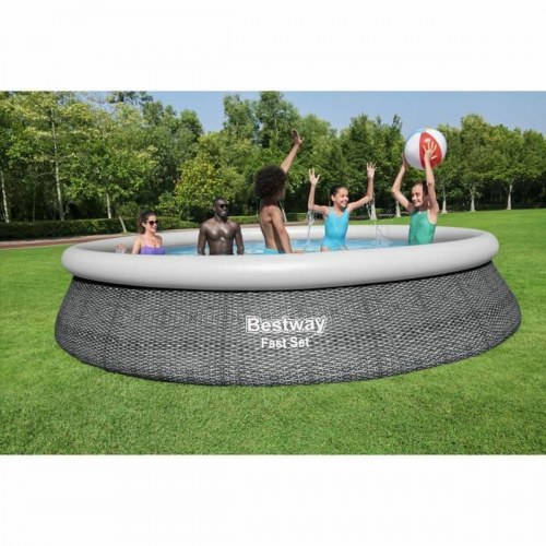 Bestway oppustelig pool - grå, 9.677 l (457 × 84 cm)