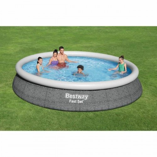 Bestway oppustelig pool - grå, 9.677 l (457 × 84 cm)