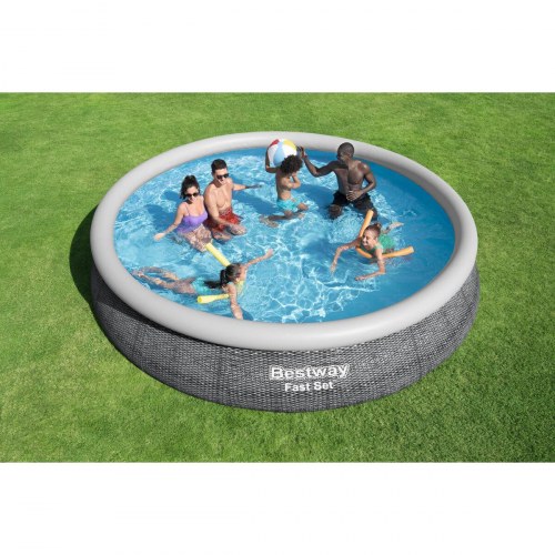 Bestway oppustelig pool - grå, 9.677 l (457 × 84 cm)