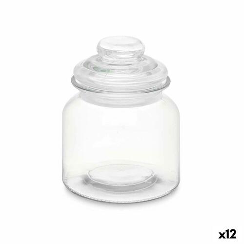 Beholder Gennemsigtig Glas 600 ml (12 enheder) Med låg