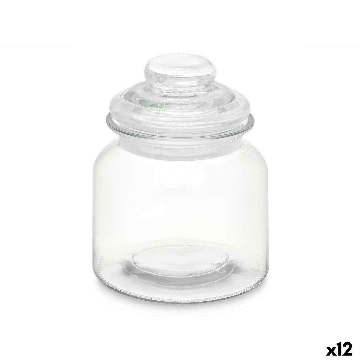 Beholder Gennemsigtig Glas 600 ml (12 enheder) Med låg