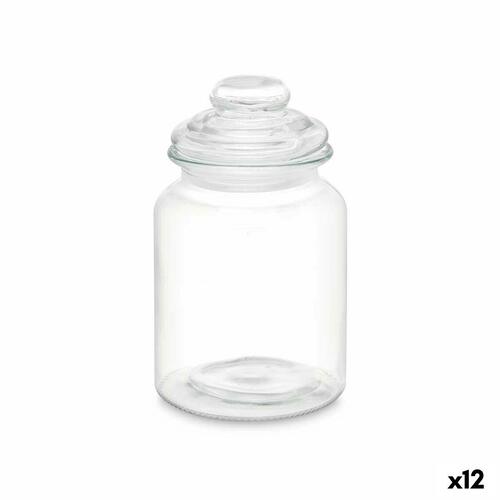 Beholder Gennemsigtig Glas 900 ml (12 enheder) Med låg