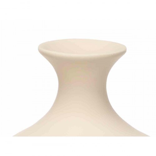 Vase keramik beige med striber 21 × 39 × 21 cm - (2 stk.)