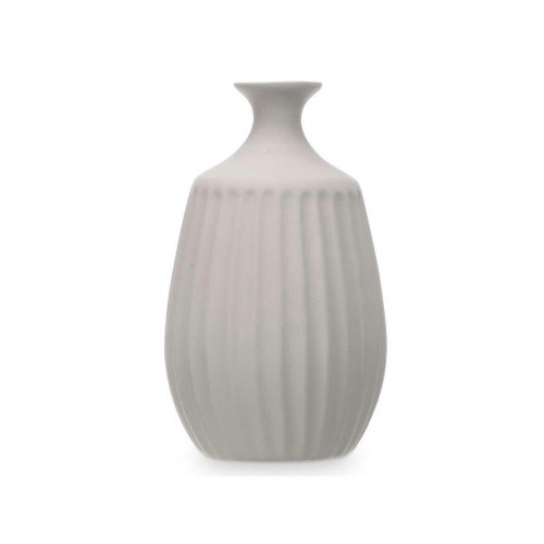 Vase grå keramik med striber 19 × 31 × 19 cm - (sæt á 4)