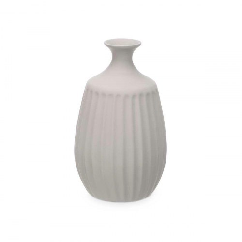 Vase grå keramik med striber 19 × 31 × 19 cm - (sæt á 4)
