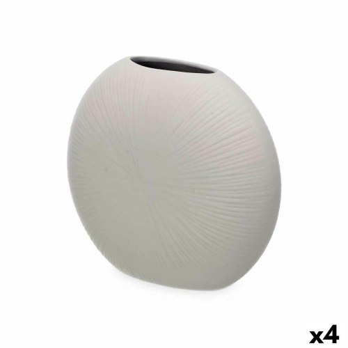 Vase grå keramik cirkulær 29 × 26 × 11 cm - (4 stk.)