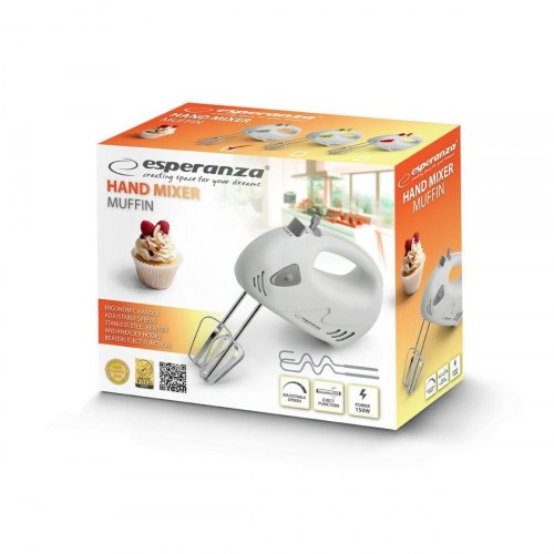Håndmikser Esperanza EKM007WE - 150 W, 7 hastigheder (hvid/grå)