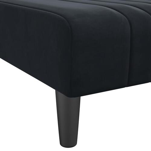 Sovesofa med chaiselong 260x140x70 cm velour sort