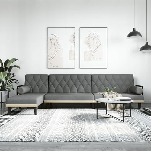 Sovesofa med chaiselong 260x140x70 cm stof mørkegrå