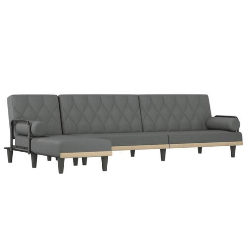 Sovesofa med chaiselong 260x140x70 cm stof mørkegrå