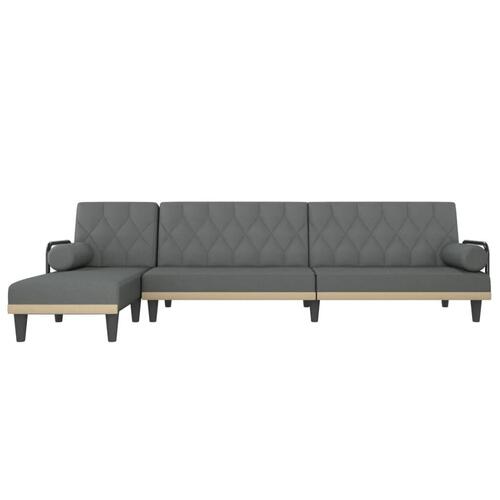Sovesofa med chaiselong 260x140x70 cm stof mørkegrå