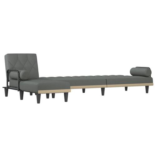 Sovesofa med chaiselong 260x140x70 cm stof mørkegrå