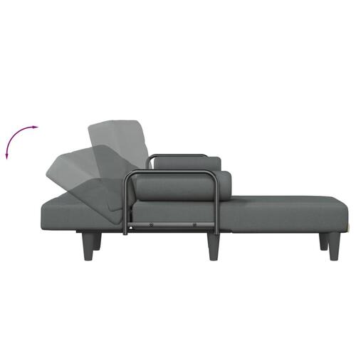 Sovesofa med chaiselong 260x140x70 cm stof mørkegrå